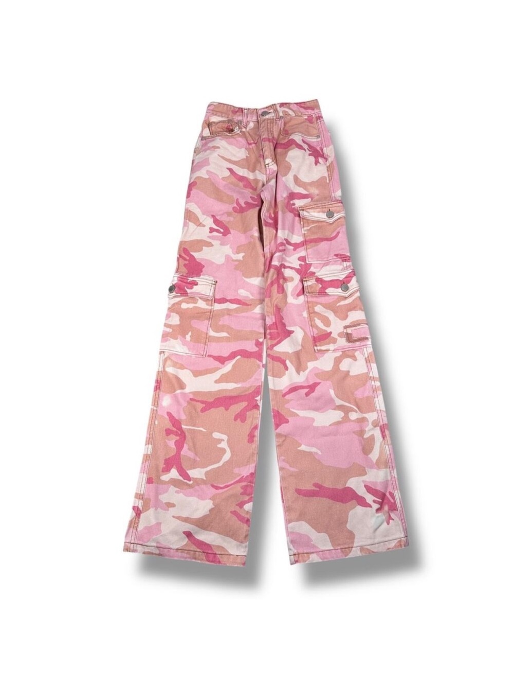 Alessandra Rich Pink Camouflage Cargo Pants